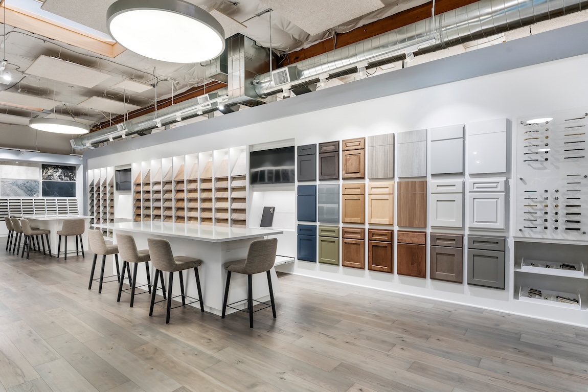 design studio with kitchen cabinet options 