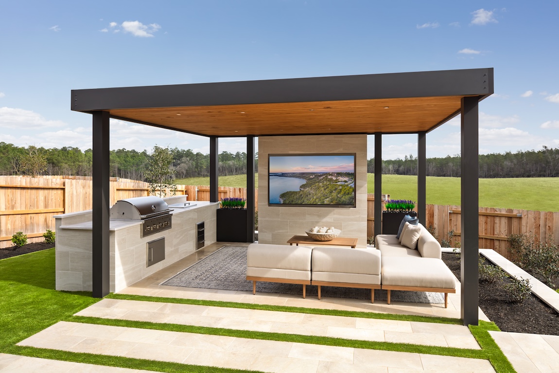 covered entertainment space outdoors