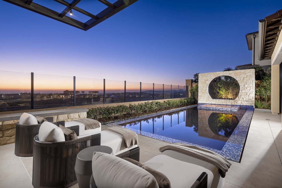 small pool with comfortable seating