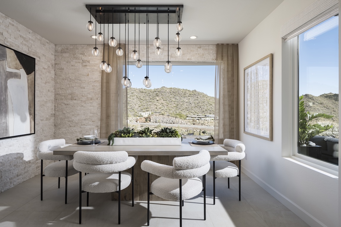 dining room with rustic features
