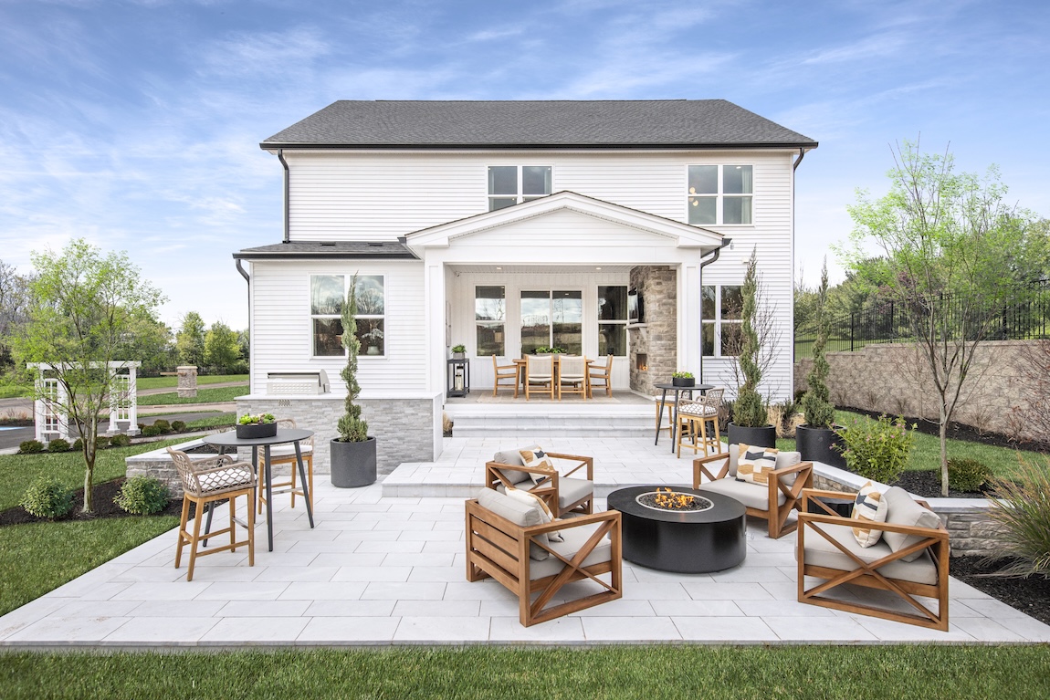 backyard patio with firepit