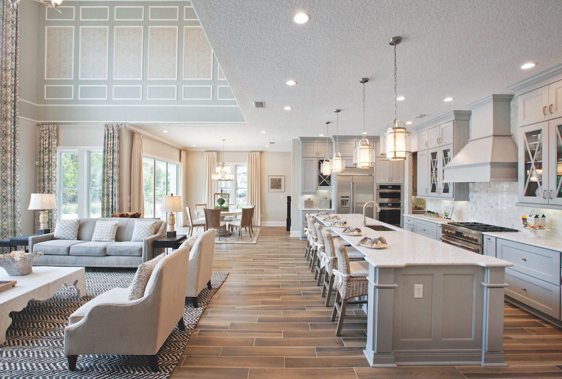 Modern interior with open floor plan