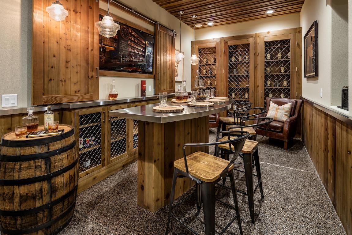 Timeless wine room design highlighted by rustic ambience