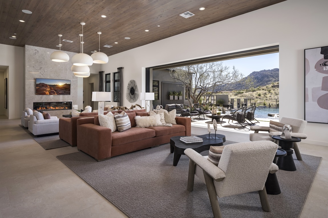 great room with large doors to the outdoor living space