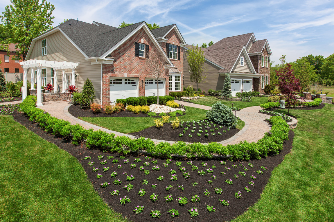 Front lawn with beautifully designed garden
