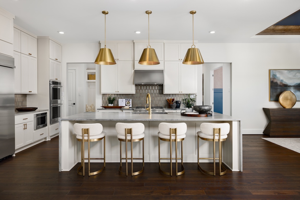 kitchen with gold fixtures