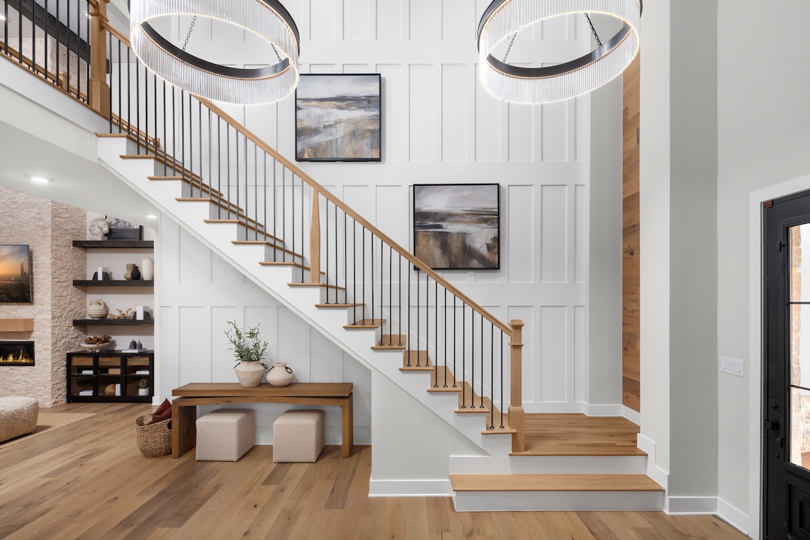 innovative staircase design with underneath study spaces for kids