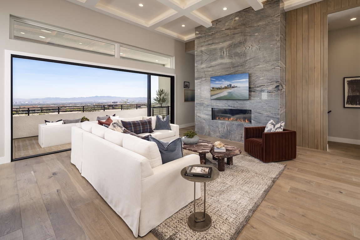 Modern living space connected to the outdoor patio area
