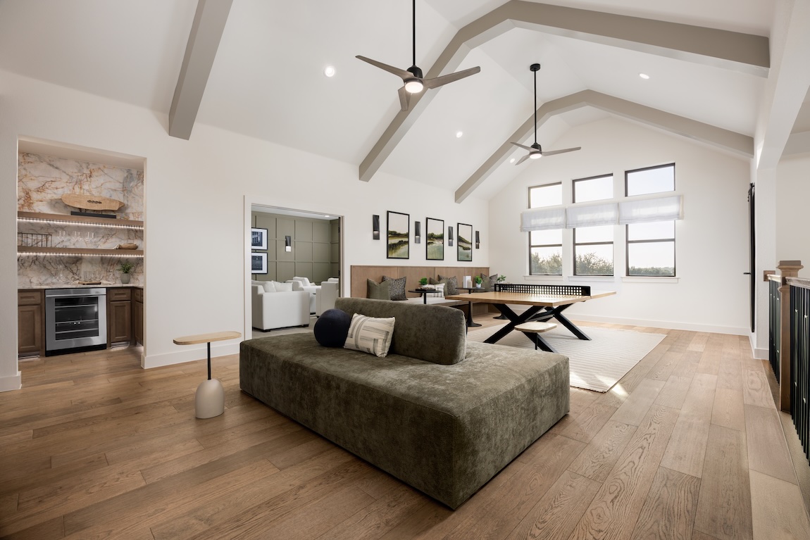 loft space with ping pong table and seating as well