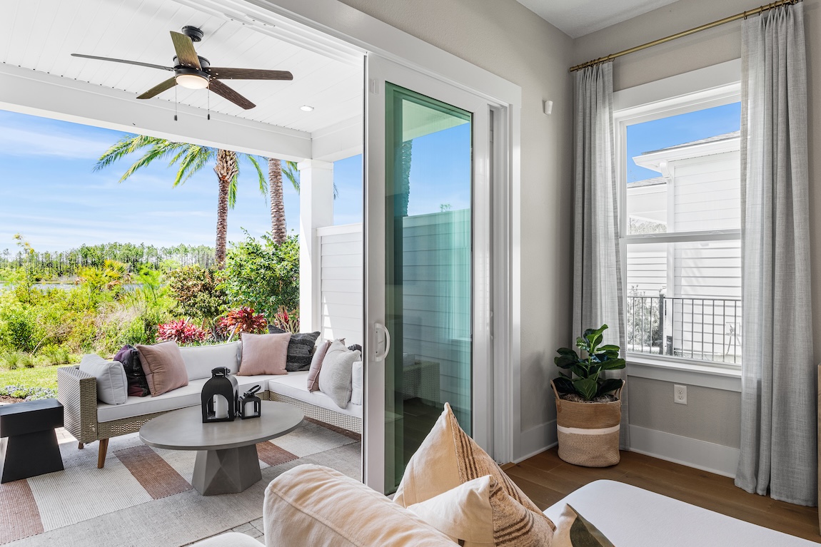 outdoor living space with couch lounge seating