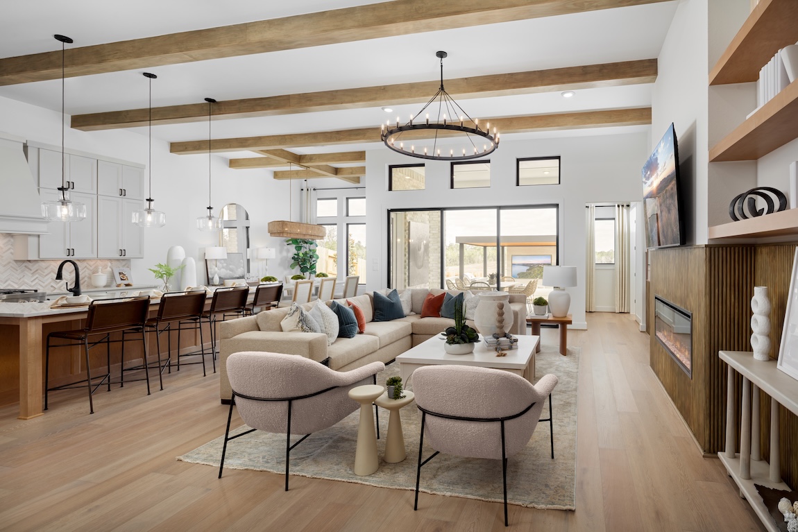 open-concept living and kitchen space