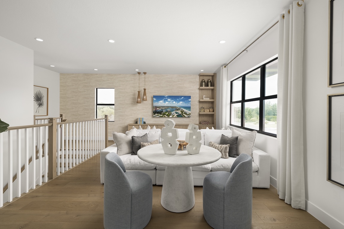 loft space with couches and seating