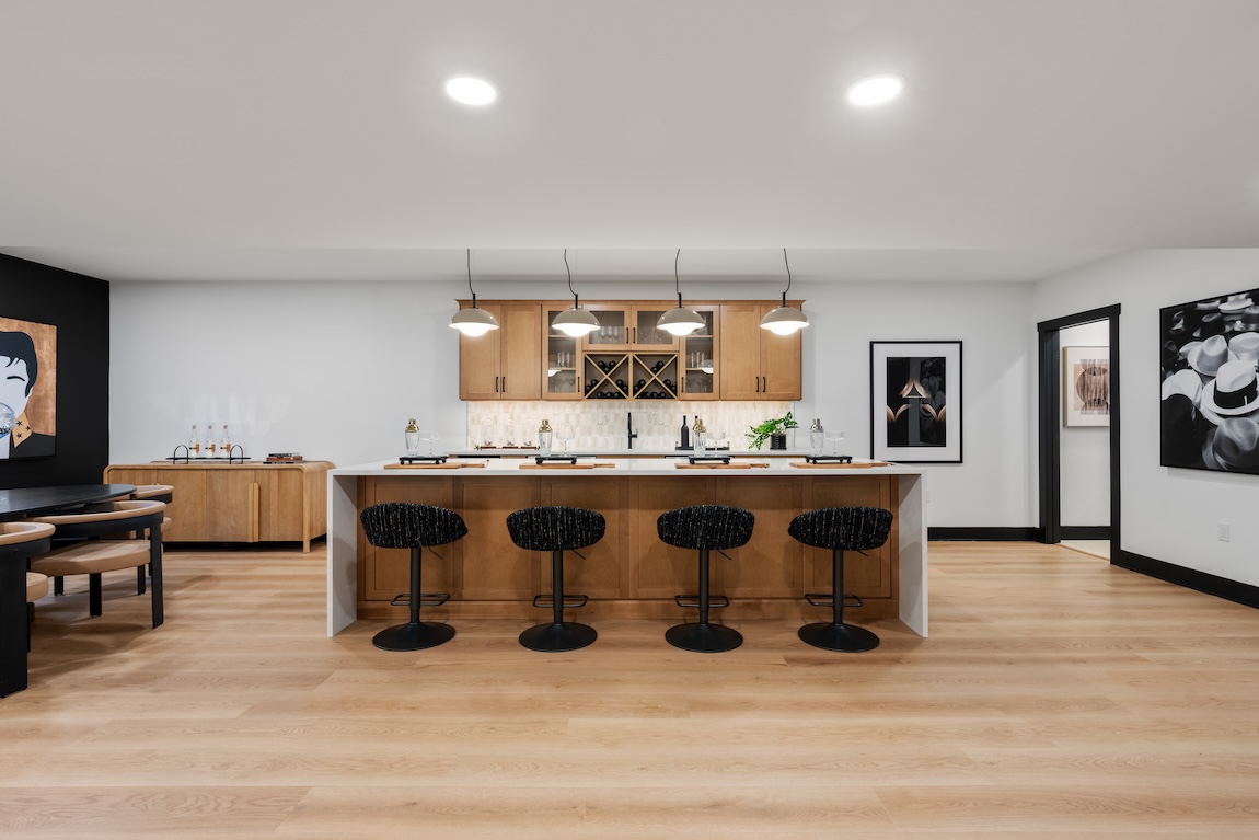 home bar in basement