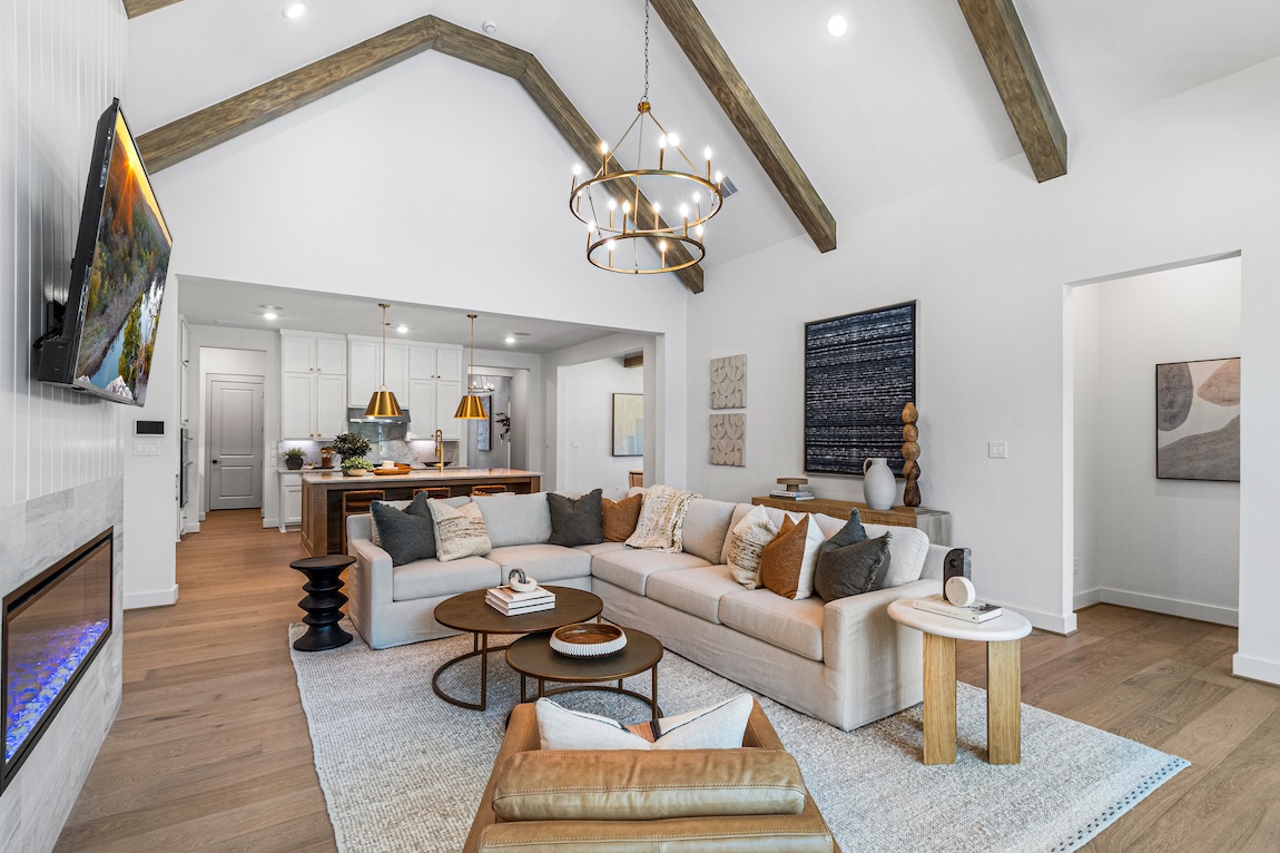 living room and kitchen space
