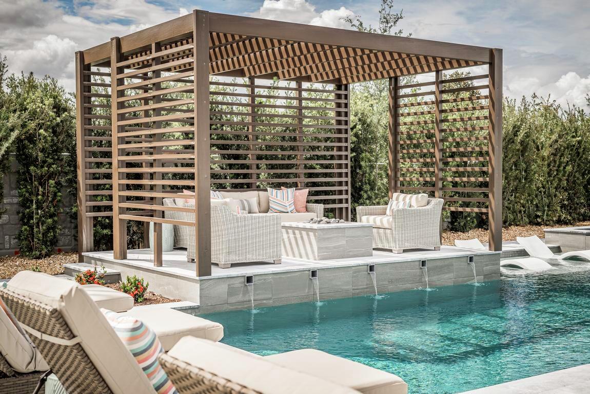 reserved gazebo design and pool