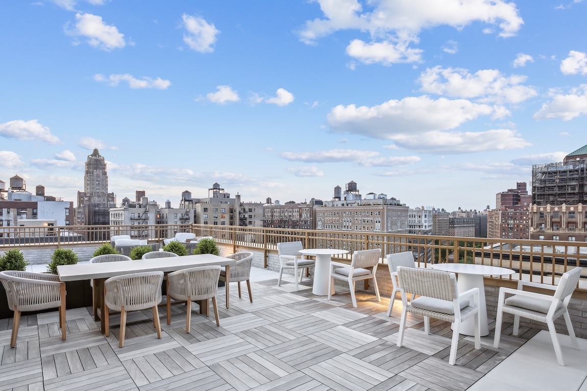 rooftop lounge space overlooking the city