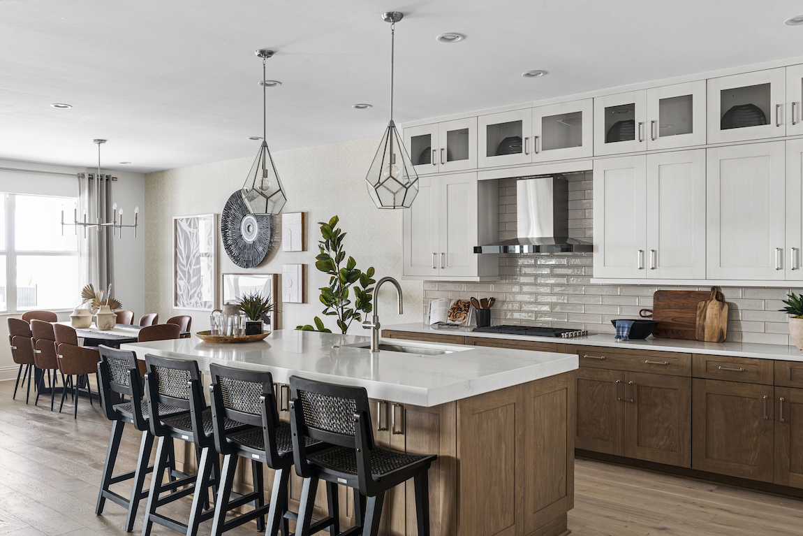 kitchen design in home from Toll Brothers at Willow