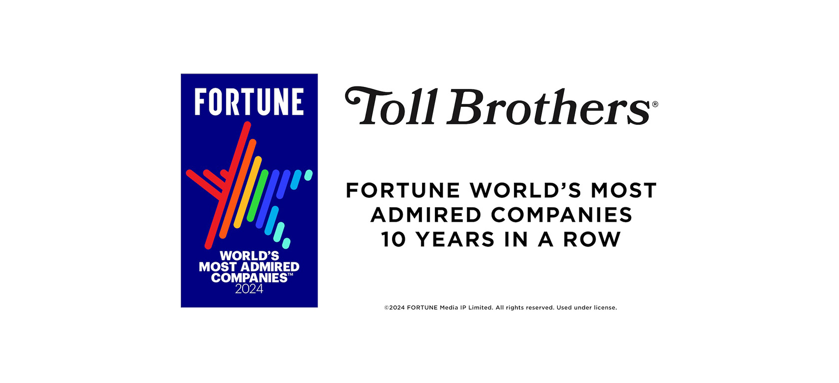 Toll Brothers named to the Fortune World’s Most Admired Companies™ list 10 Years in a Row featured image