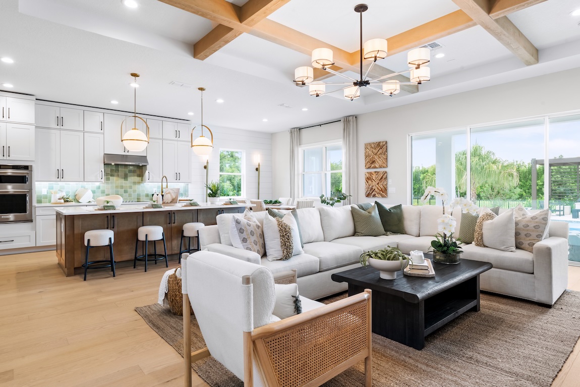 modern farmhouse quick move-in in Florida with wooden finishes