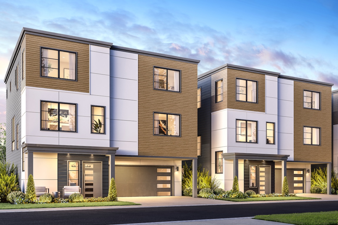 Exterior photo of home design at Enclave at Kelsey Creek in Bellevue, Washington. 