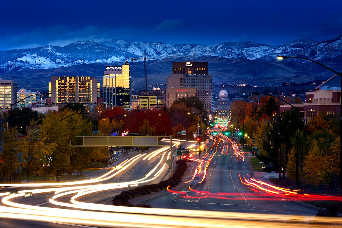 Downtown Boise, Idaho, at night