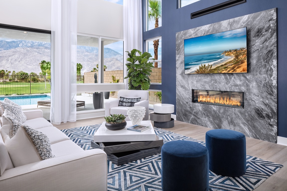 Living room with access to outdoor living area.