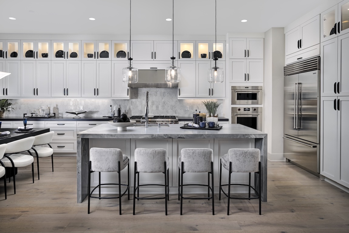 modern kitchen with white accents in Irvine, CA