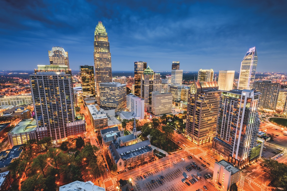 Downtown Charlotte at night