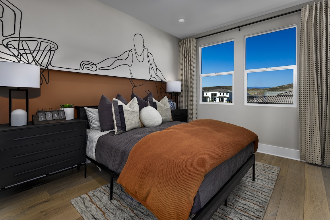 bedroom with stunning basketball silhouette wall decor