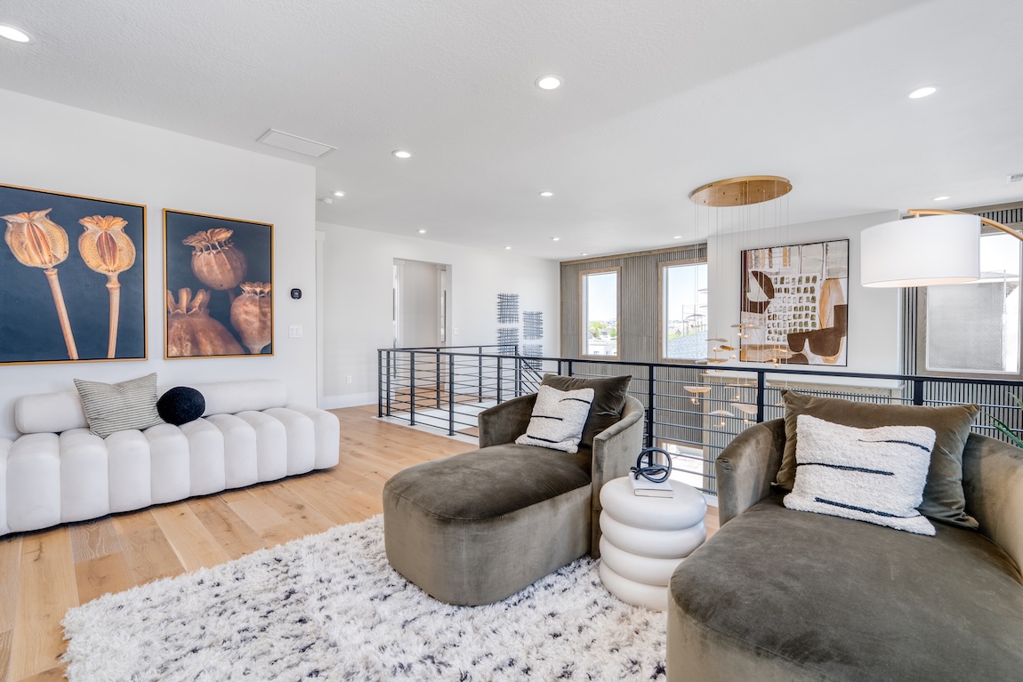 modern loft with cozy seating