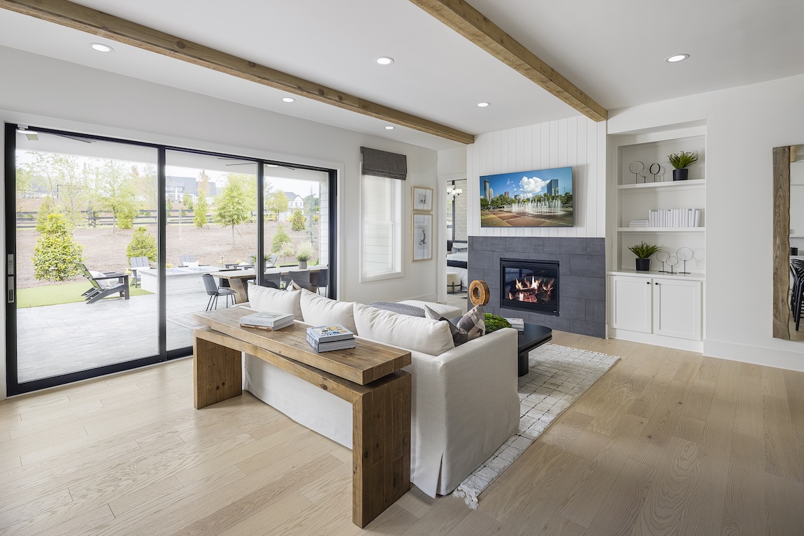 Cozy modern living space with direct access to the outdoor living space.