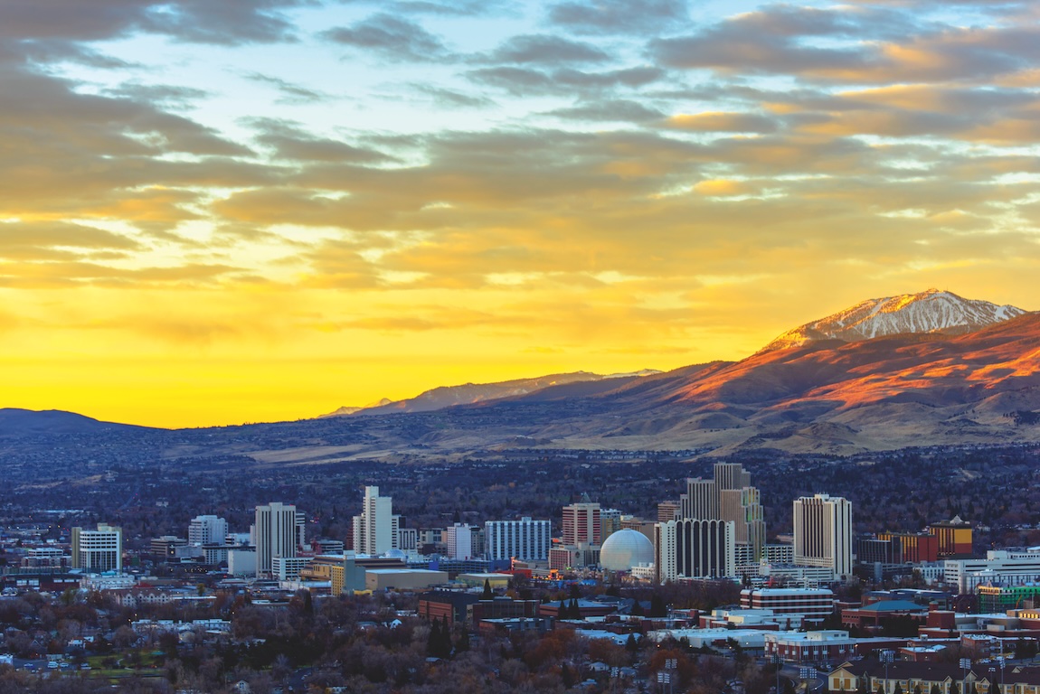 Reno skyline at twilight