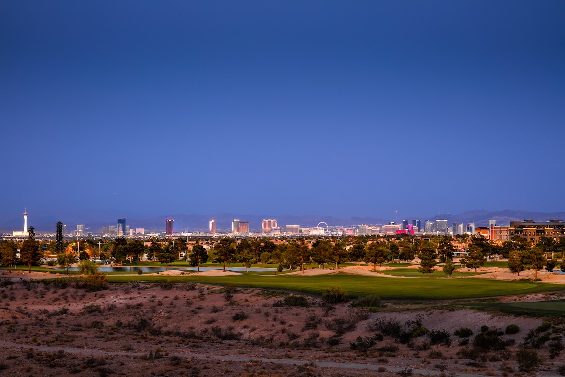 cityscape of las vegas at night