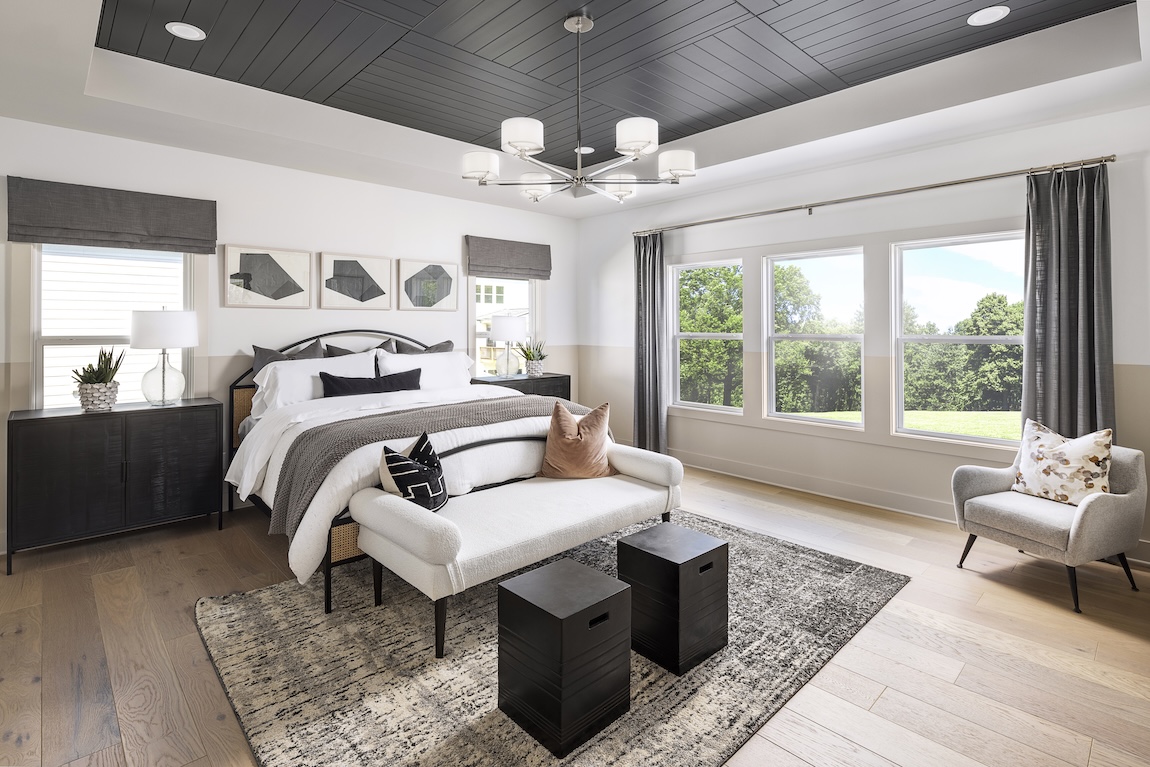 primary bedroom with black design