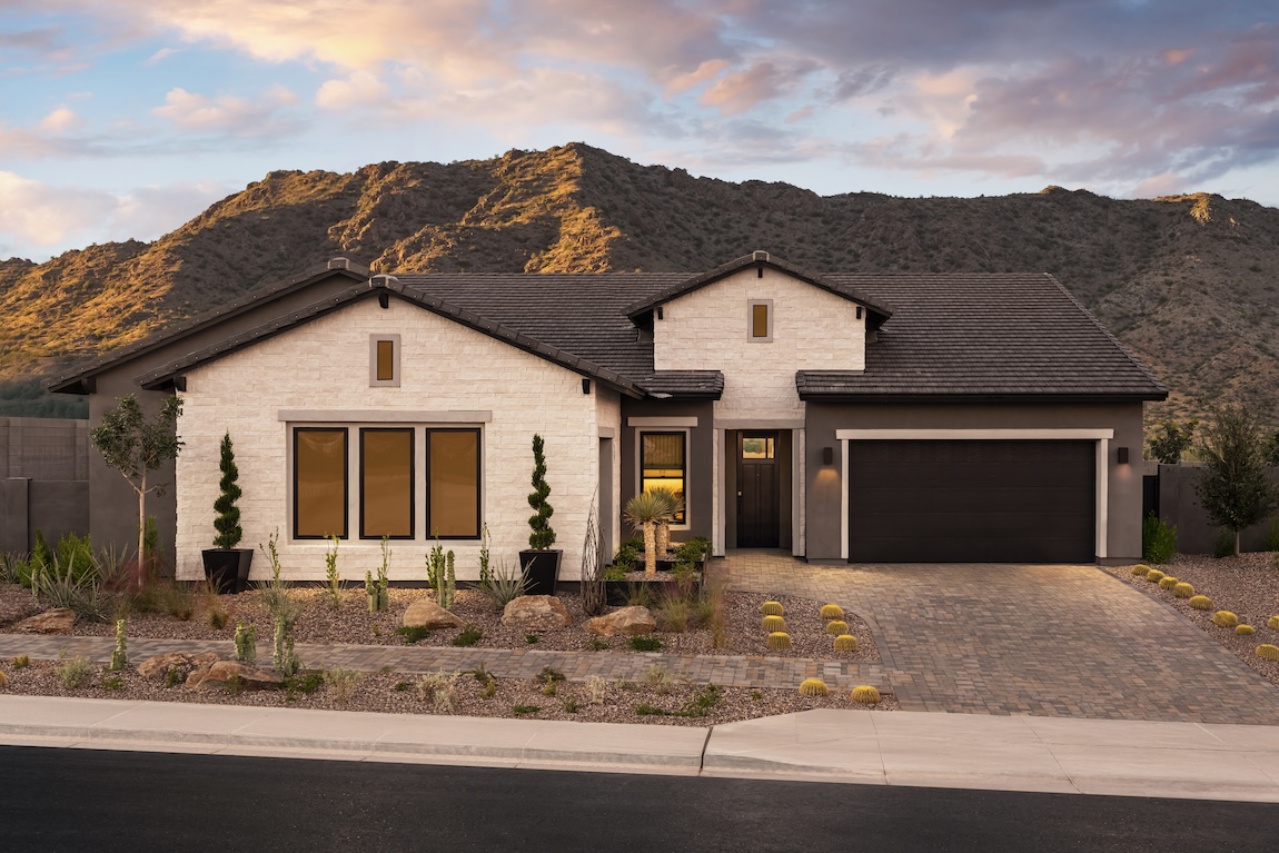 home exterior with mountains in the background