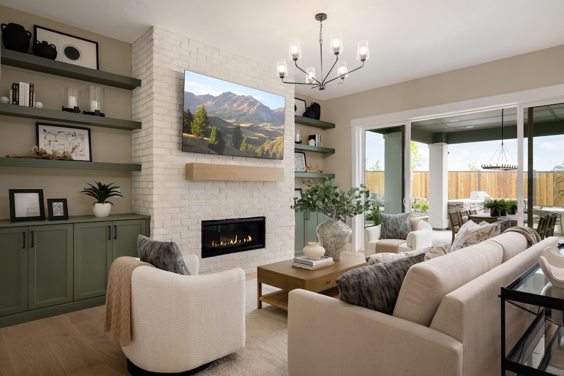 Great room with doors to the outdoor living space.