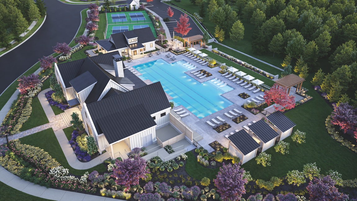 community amenities with pool and clubhouse