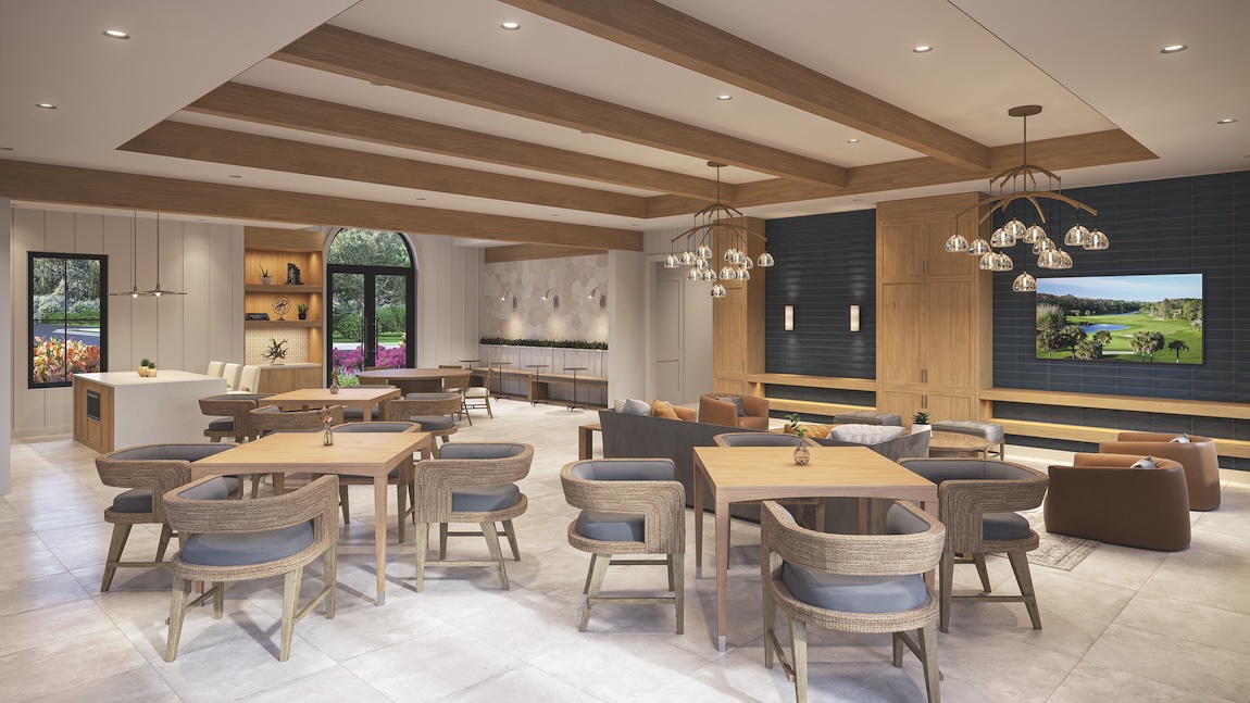 luxury amenity center with dining tables