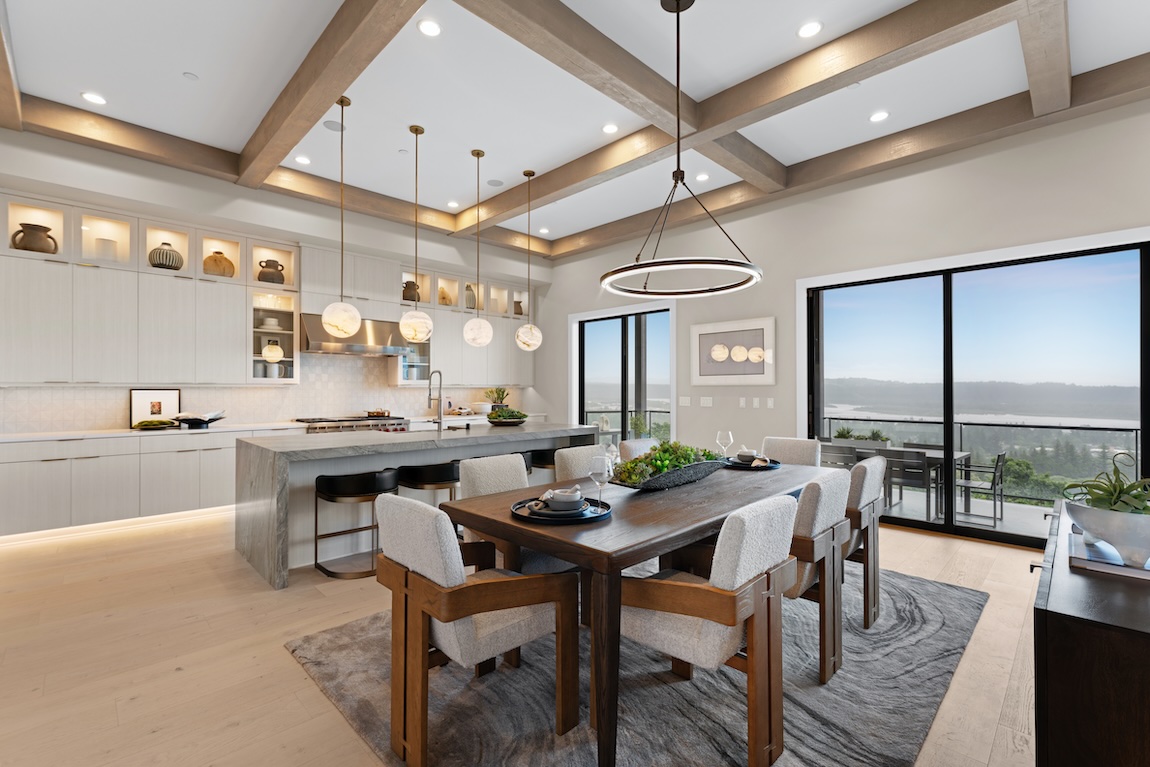 Luxe contemporary kitchen and breakfast nook