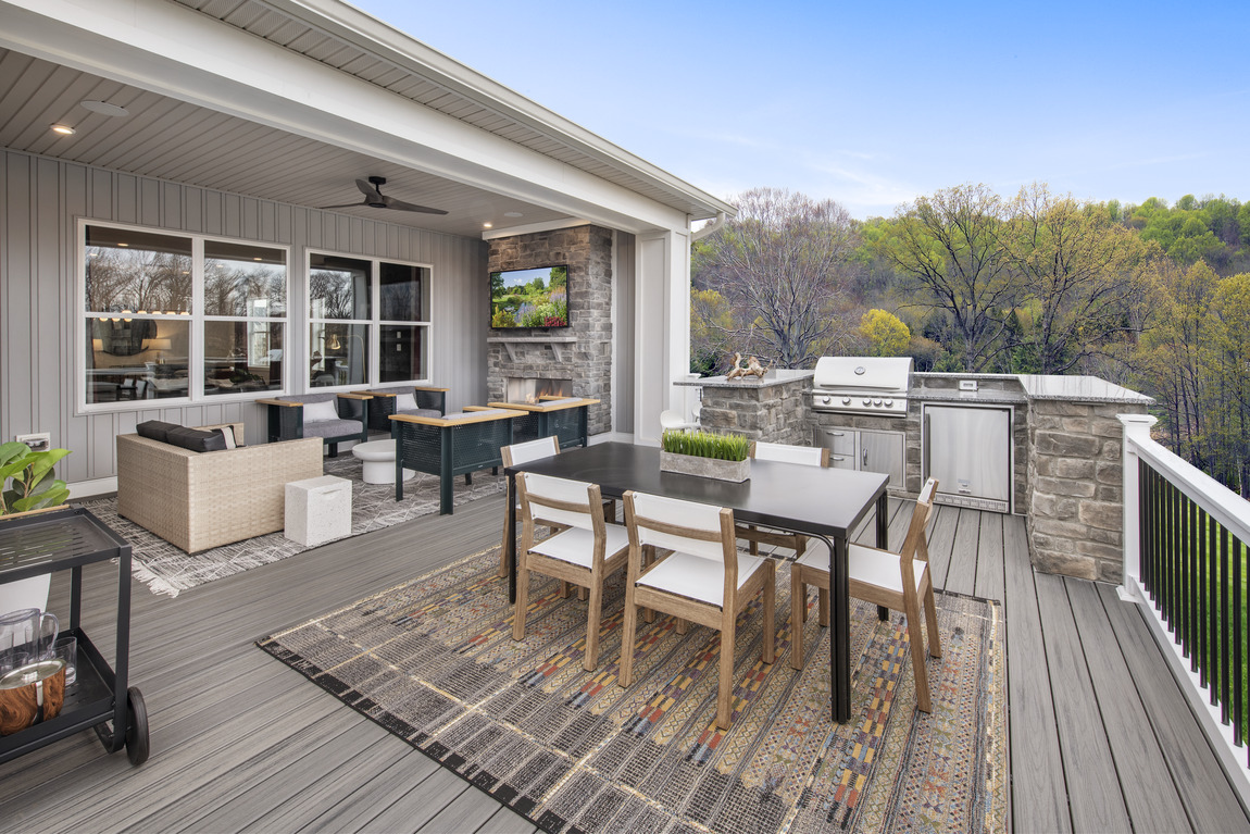 Grill rooftop area with stainless steel appliances for indoor outdoor living
