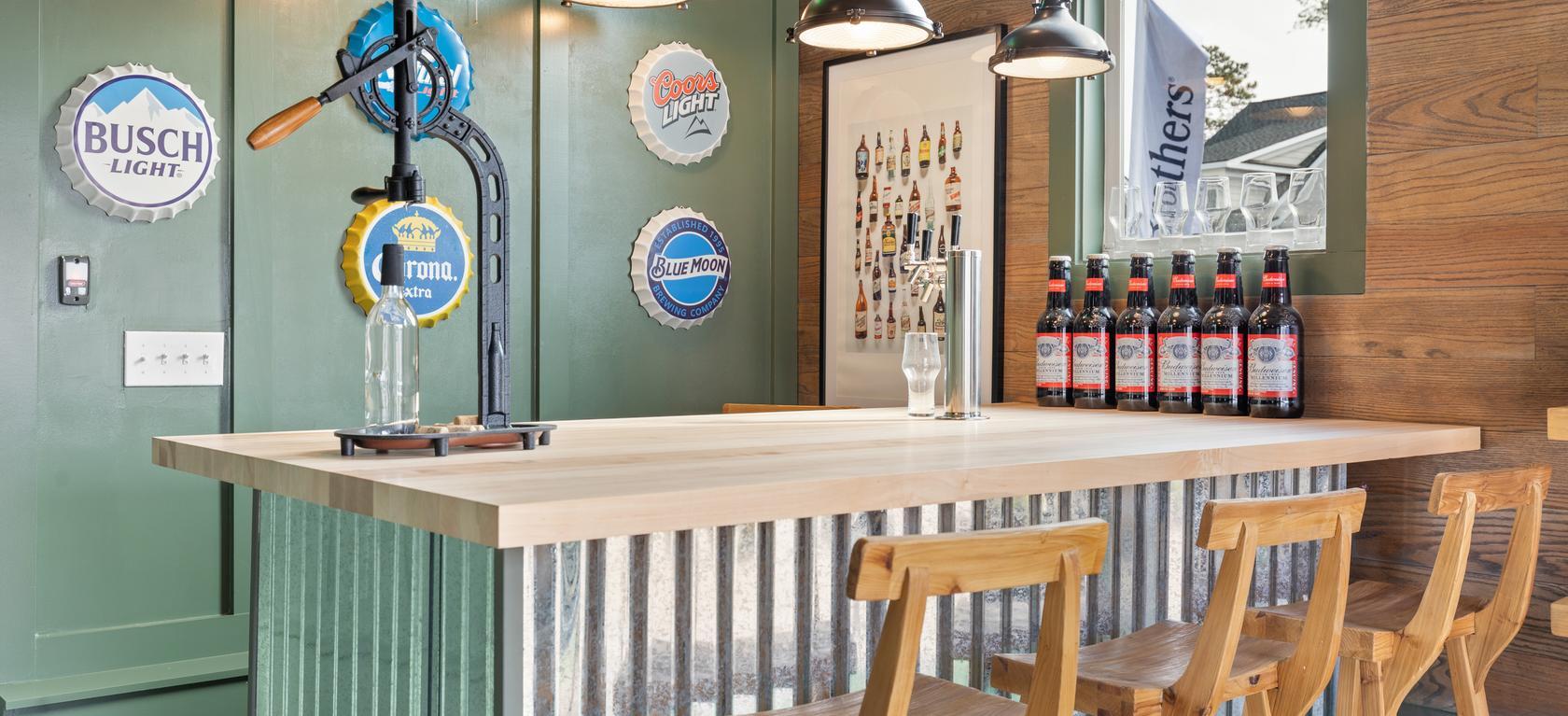 bar area with beer theme