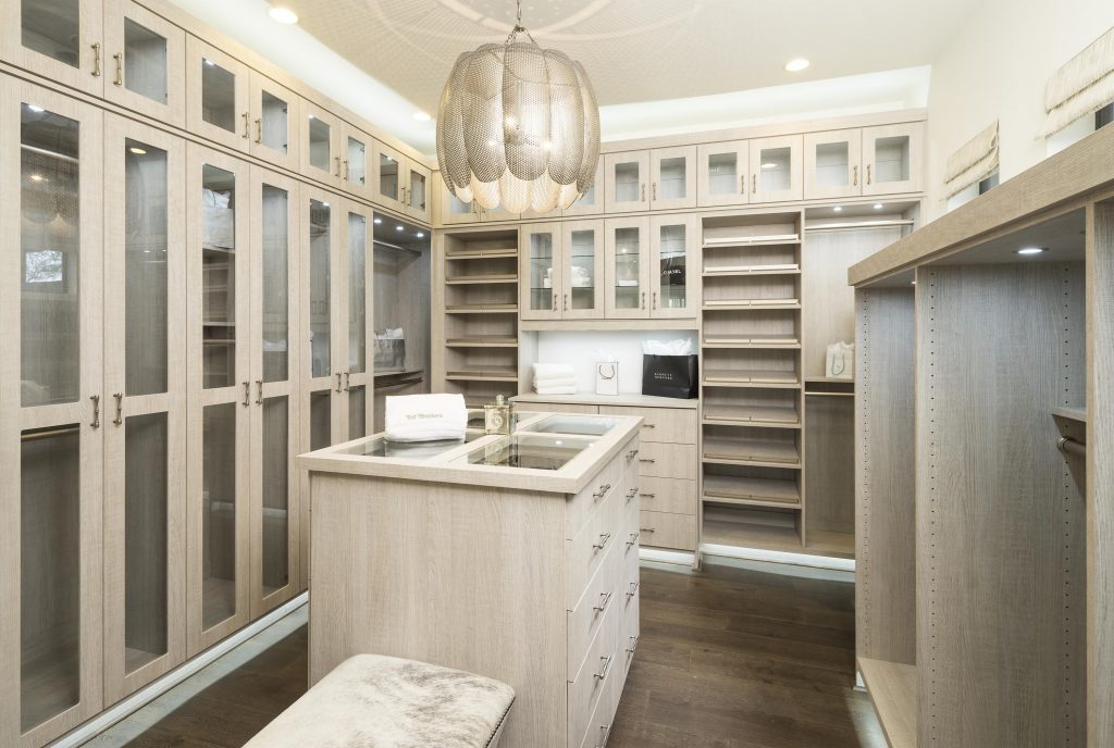 Walk-in closet built in a spare bedroom.