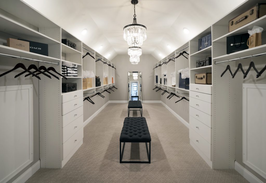 Spare room converted into a closet.