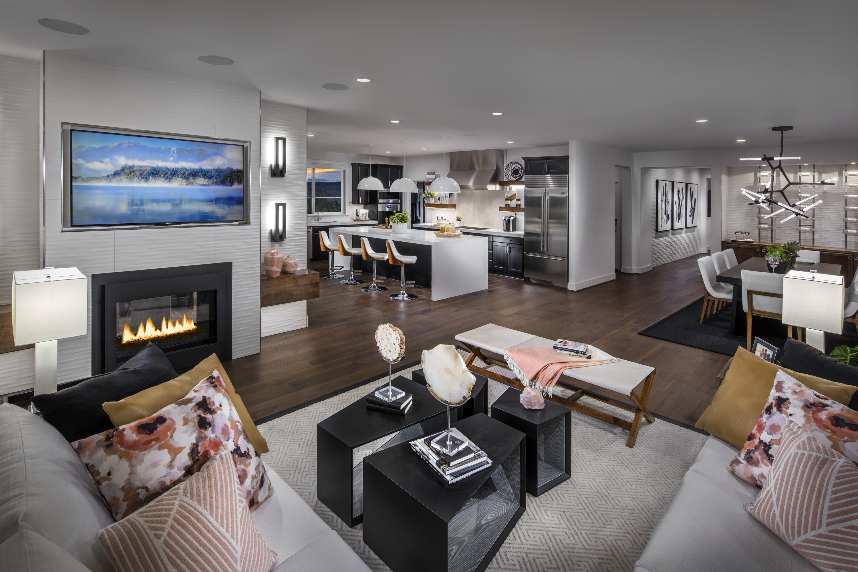Modern open concept layout idea for those who love to entertain.