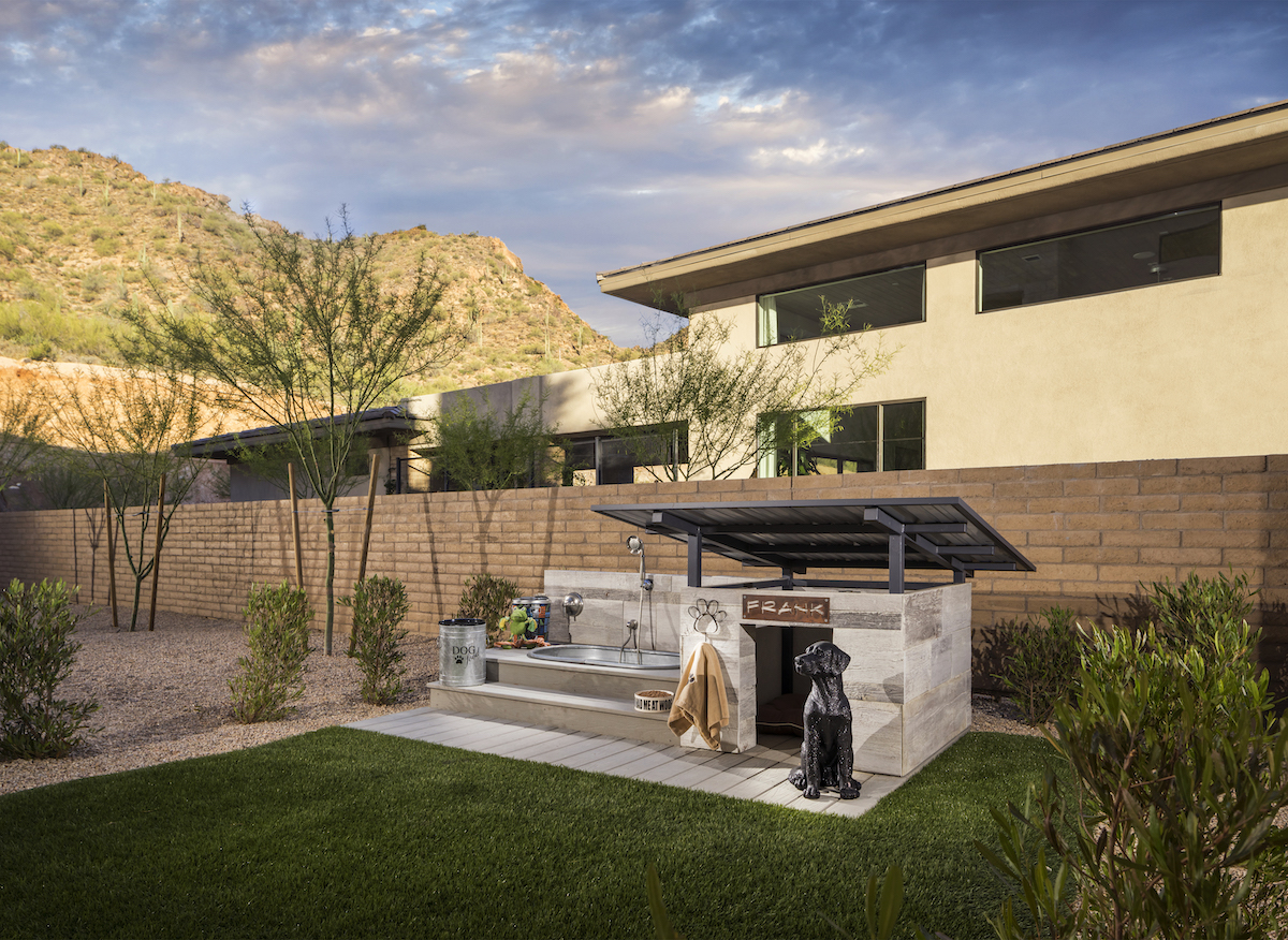 Outdoor shower for a dig.