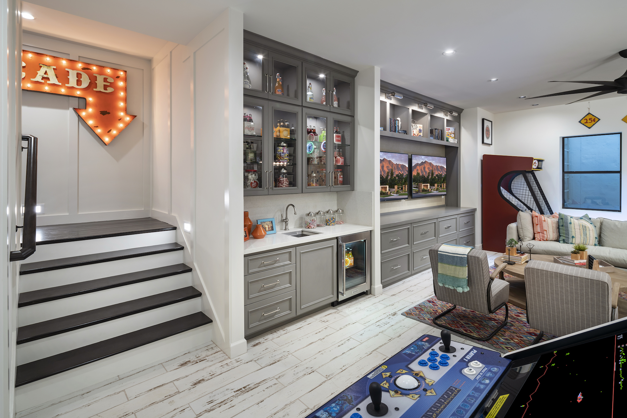 Modern Playroom in a Finished Basement