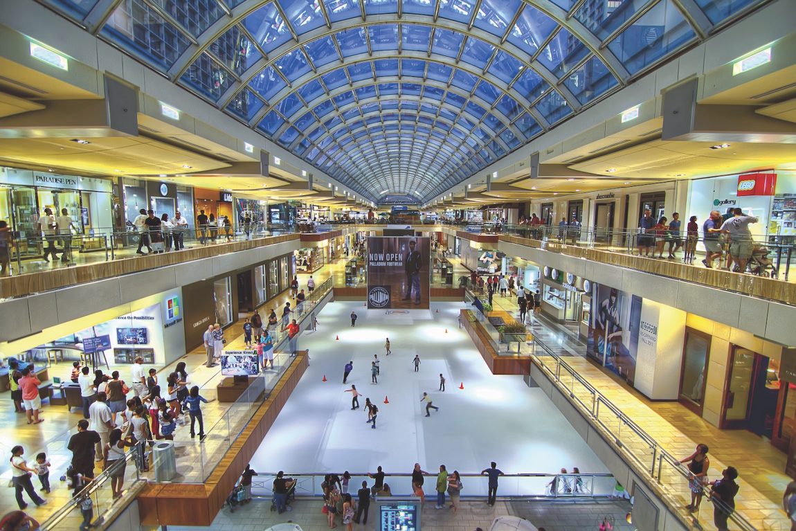 Mall with ice-skating rink