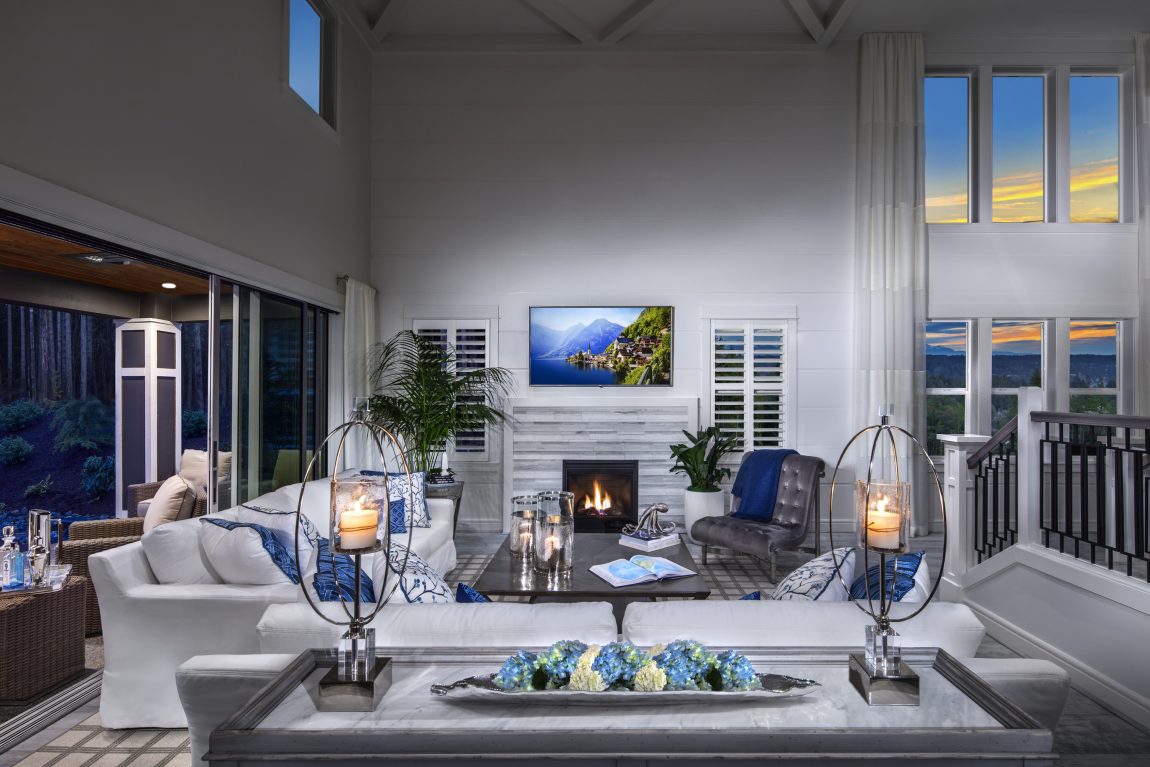 Living room of a luxury suburban home in Portland, Oregon.