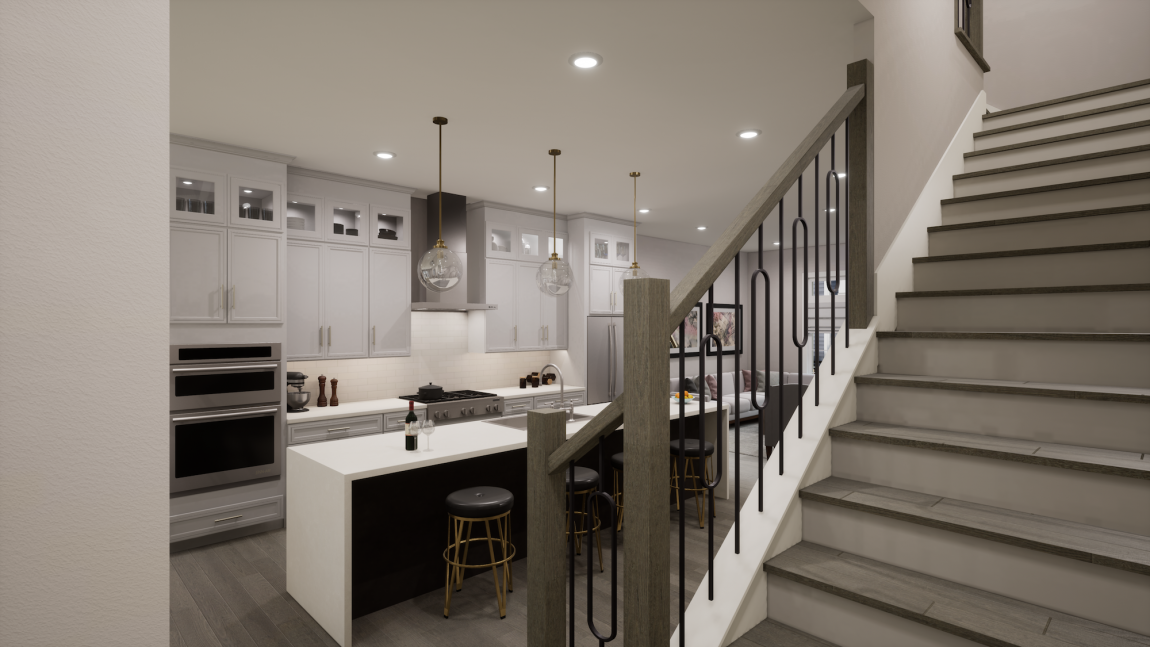 Large Gourmet Kitchen with Mixed Metallic Finishes