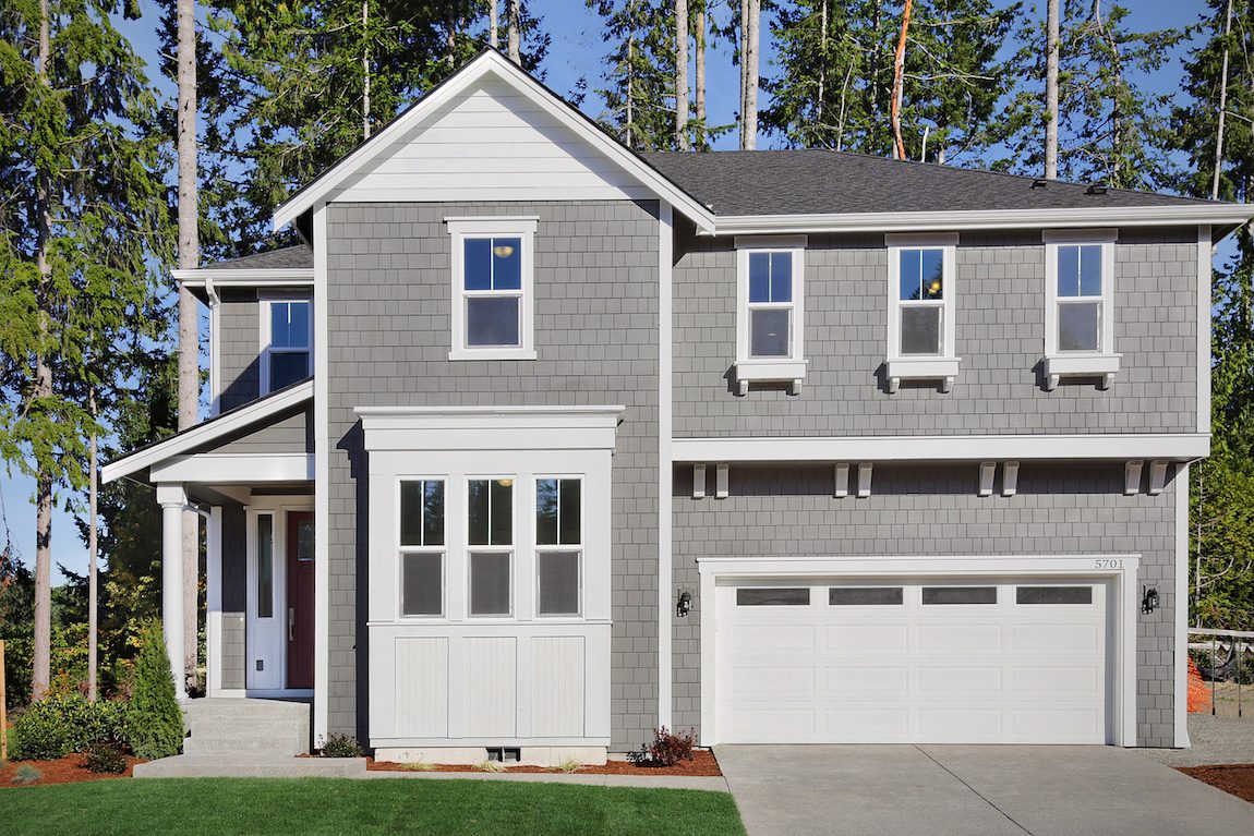 Home with gray and white exterior